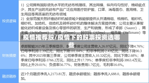 疫情推荐股/疫情下的股票投资选哪些-第2张图片