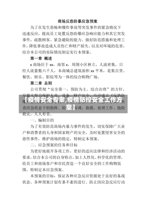 【疫情安全专案,疫情防控安全工作方案】-第1张图片