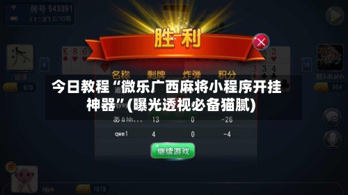 今日教程“微乐广西麻将小程序开挂神器	”(曝光透视必备猫腻)-第2张图片