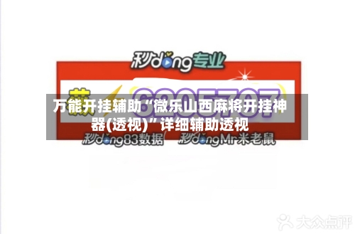 万能开挂辅助“微乐山西麻将开挂神器(透视)”详细辅助透视-第3张图片