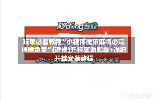 玩家必看教程“小程序微乐麻将必赢神器免费”(透视)开挂辅助脚本+详细开挂安装教程-第2张图片