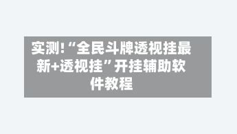 实测!“全民斗牌透视挂最新+透视挂”开挂辅助软件教程-第2张图片