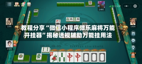 教程分享“微信小程序微乐麻将万能开挂器”揭秘透视辅助万能挂用法-第2张图片