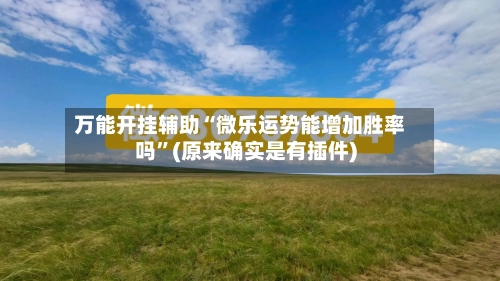 万能开挂辅助“微乐运势能增加胜率吗”(原来确实是有插件)-第3张图片