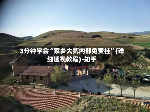 3分钟学会“家乡大贰内部免费挂”(详细透视教程)-知乎-第1张图片