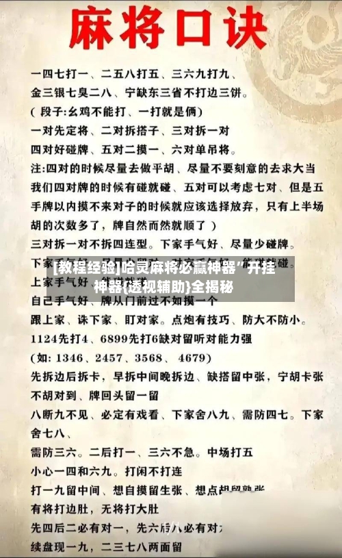 [教程经验]哈灵麻将必赢神器”开挂神器{透视辅助}全揭秘-第1张图片