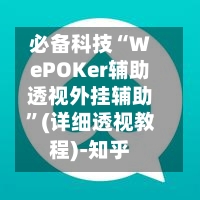 必备科技“WePOKer辅助透视外挂辅助”(详细透视教程)-知乎-第2张图片