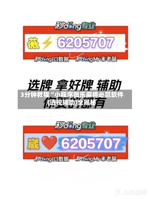 3分钟教程“小程序微乐麻将必赢软件{透视辅助}全揭秘-第1张图片