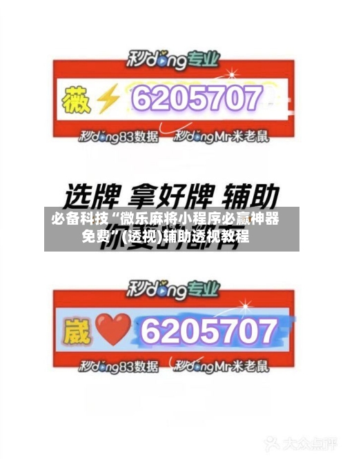 必备科技“微乐麻将小程序必赢神器免费”(透视)辅助透视教程-第3张图片