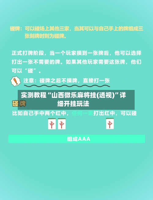 实测教程“山西微乐麻将挂(透视)	”详细开挂玩法-第2张图片