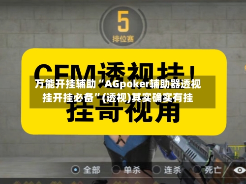 万能开挂辅助“AGpoker辅助器透视挂开挂必备”(透视)其实确实有挂-第1张图片