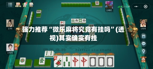 强力推荐“微乐麻将究竟有挂吗”(透视)其实确实有挂-第2张图片