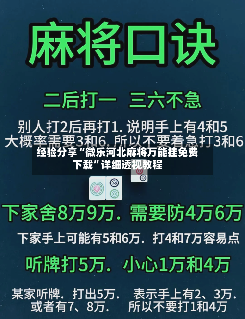 经验分享“微乐河北麻将万能挂免费下载	”详细透视教程-第2张图片
