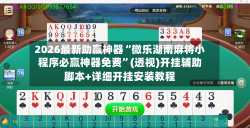 2026最新助赢神器“微乐湖南麻将小程序必赢神器免费”(透视)开挂辅助脚本+详细开挂安装教程-第2张图片