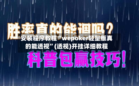 安装程序教程“wepoker轻量版真的能透视	”(透视)开挂详细教程-第3张图片