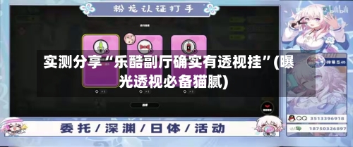 实测分享“乐酷副厅确实有透视挂”(曝光透视必备猫腻)-第2张图片