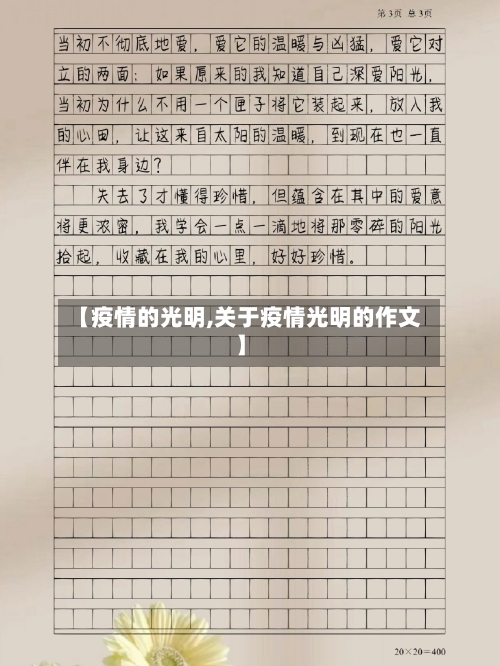 【疫情的光明,关于疫情光明的作文】-第1张图片