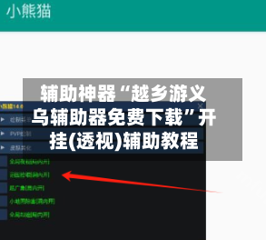辅助神器“越乡游义乌辅助器免费下载”开挂(透视)辅助教程-第3张图片