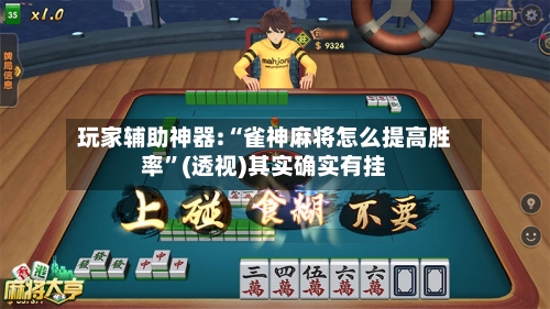 玩家辅助神器:“雀神麻将怎么提高胜率”(透视)其实确实有挂-第2张图片