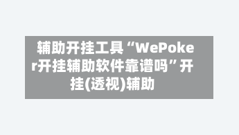 辅助开挂工具“WePoker开挂辅助软件靠谱吗”开挂(透视)辅助-第3张图片