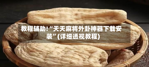 教程辅助!“天天麻将外卦神器下载安装”(详细透视教程)-第3张图片