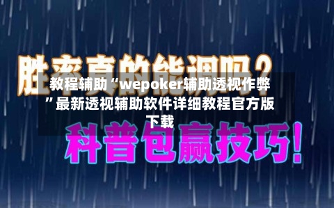 教程辅助“wepoker辅助透视作弊”最新透视辅助软件详细教程官方版下载-第3张图片