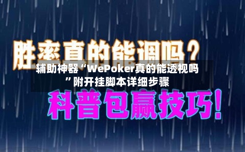 辅助神器“WePoker真的能透视吗”附开挂脚本详细步骤-第2张图片