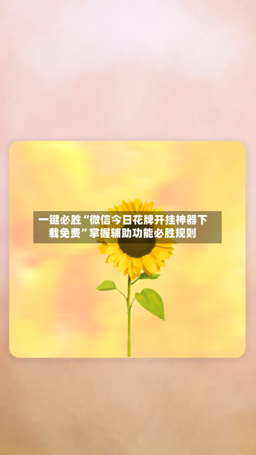 一键必胜“微信今日花牌开挂神器下载免费”掌握辅助功能必胜规则-第1张图片