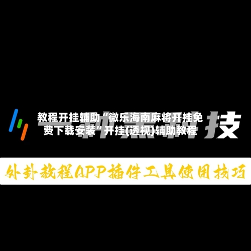教程开挂辅助“微乐海南麻将开挂免费下载安装”开挂(透视)辅助教程-第3张图片