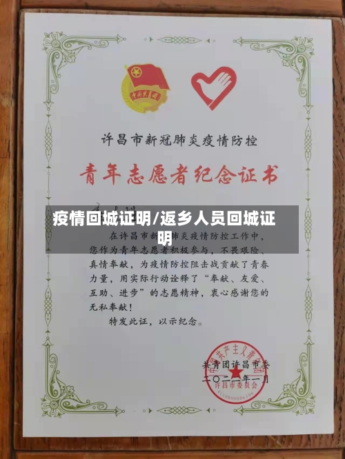 疫情回城证明/返乡人员回城证明-第1张图片