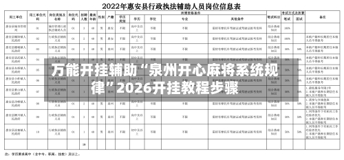 万能开挂辅助“泉州开心麻将系统规律”2026开挂教程步骤-第2张图片