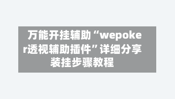 万能开挂辅助“wepoker透视辅助插件	”详细分享装挂步骤教程-第2张图片