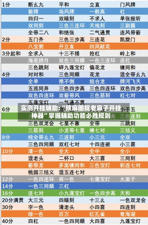 实测开挂辅助:“陕麻圈捉老麻子开挂神器”掌握辅助功能必胜规则-第2张图片