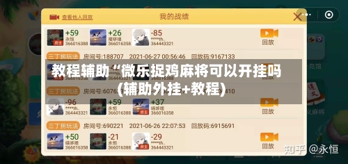 教程辅助“微乐捉鸡麻将可以开挂吗(辅助外挂+教程)-第2张图片