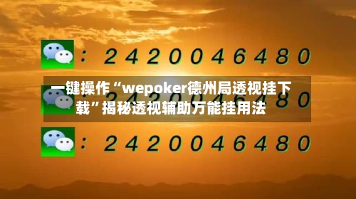 一键操作“wepoker德州局透视挂下载”揭秘透视辅助万能挂用法-第3张图片