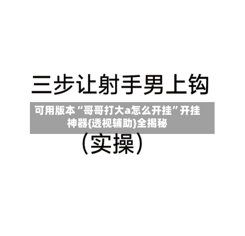 可用版本“哥哥打大a怎么开挂”开挂神器{透视辅助}全揭秘-第2张图片