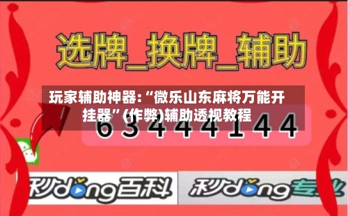 玩家辅助神器:“微乐山东麻将万能开挂器”(作弊)辅助透视教程-第3张图片