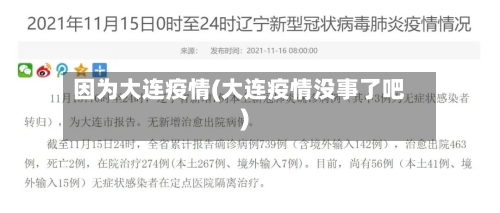 因为大连疫情(大连疫情没事了吧)-第3张图片