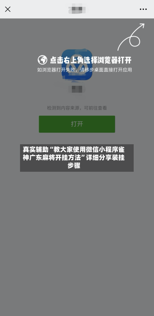 真实辅助“教大家使用微信小程序雀神广东麻将开挂方法	”详细分享装挂步骤-第3张图片