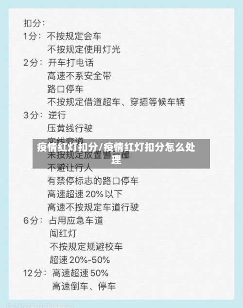 疫情红灯扣分/疫情红灯扣分怎么处理-第2张图片